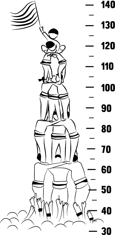 Castellers meter height chart wall sticker - TenStickers