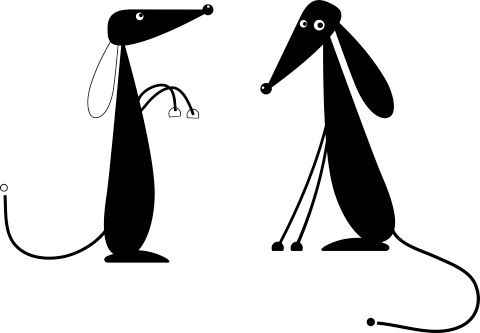 Tenstickers Sticker Tekening Honden tenstickers kopen in de aanbieding