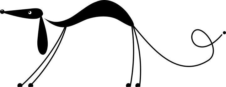 Asymmetrisk gravhund sticker - TenStickers