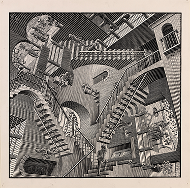Vinilo decorativo escaleras de Escher - TenVinilo