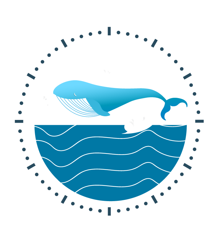 Ocean Whale stick on wall clock - TenStickers