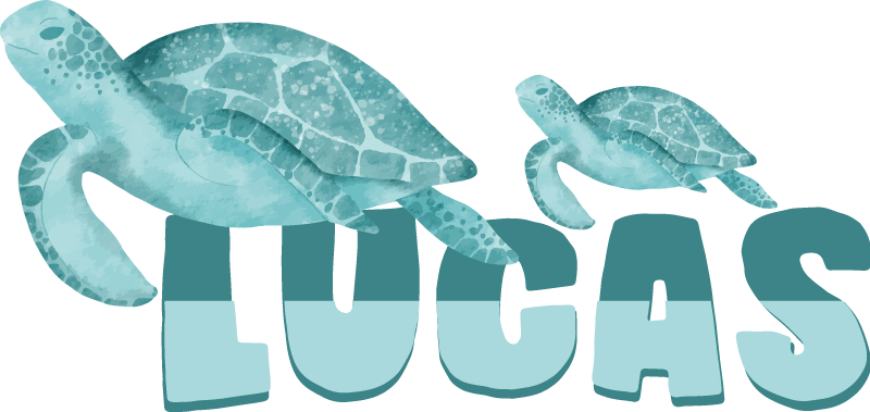 Custom Named Turtle animal wall decor - TenStickers
