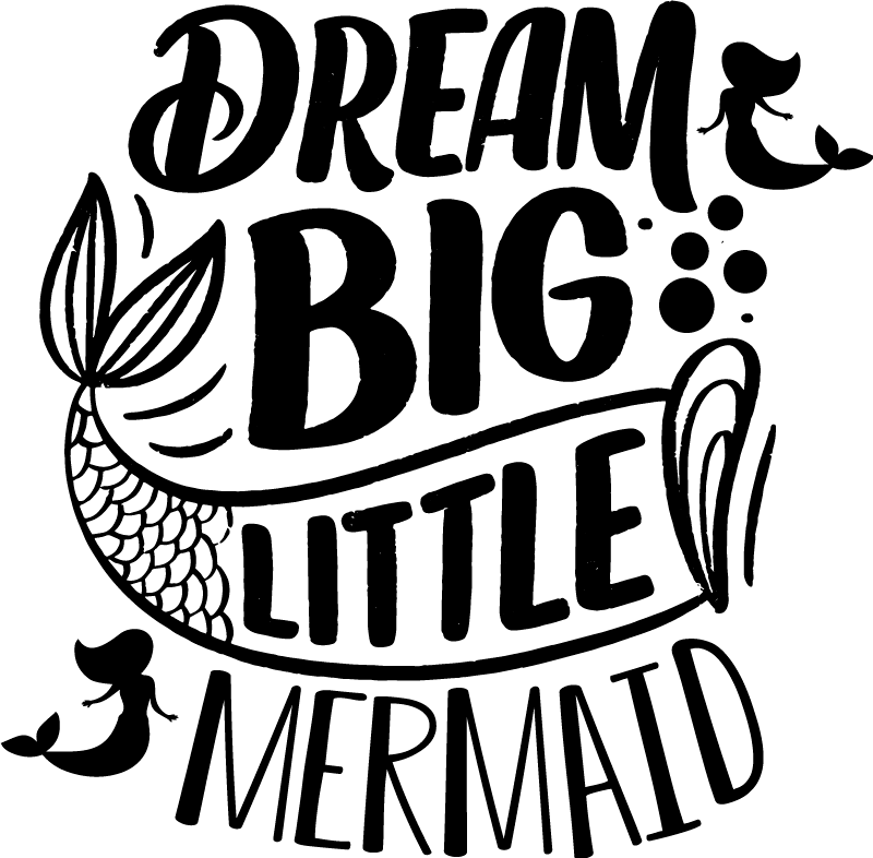 Dream Big Mermaid text decal - TenStickers