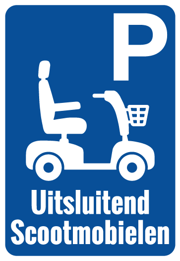 Scootmobiel uitsluitend parkeren - TenStickers