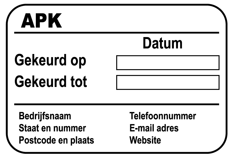 Autosticker APK service onderhoud - TenStickers