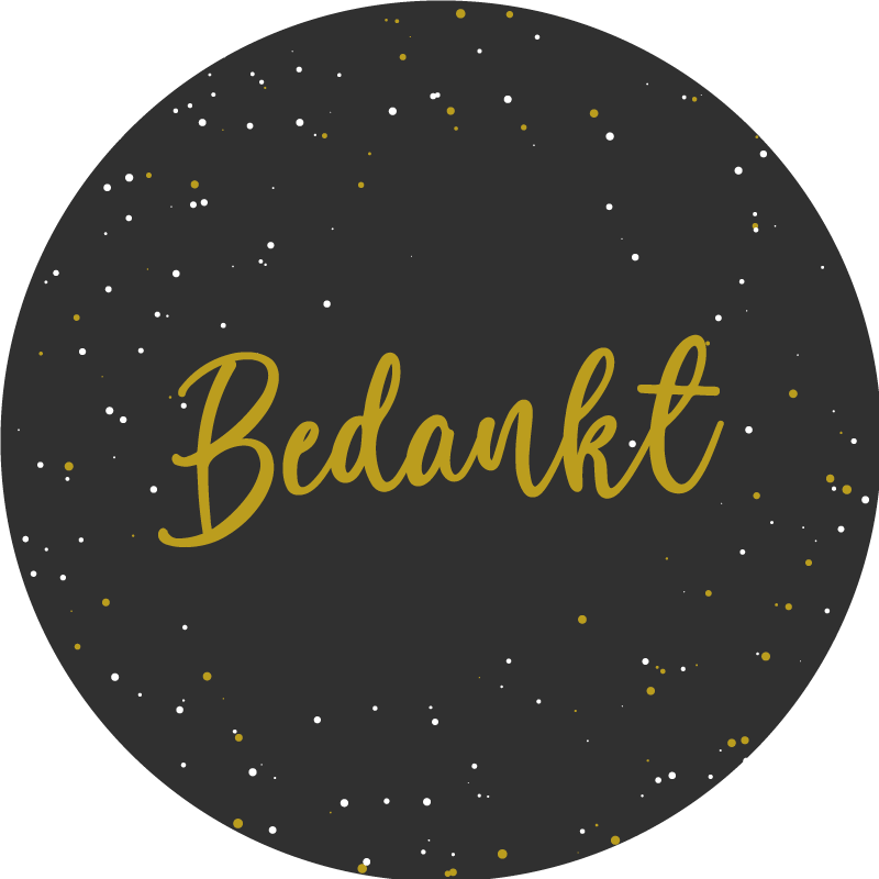 Zwart met spikkels bedankt sticker - TenStickers