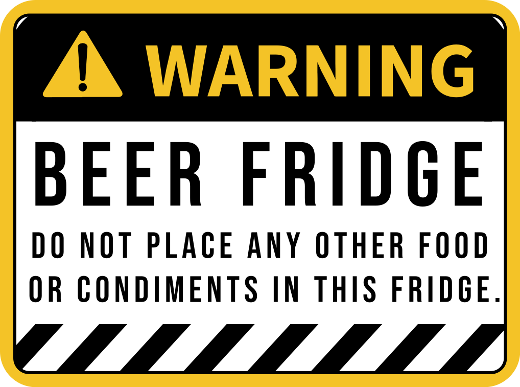 Beer Fridge Warning drink sticker - TenStickers