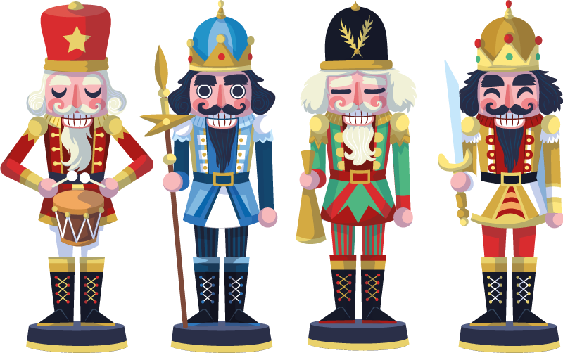 Nutcrackers windows christmas wall sticker for living room - TenStickers