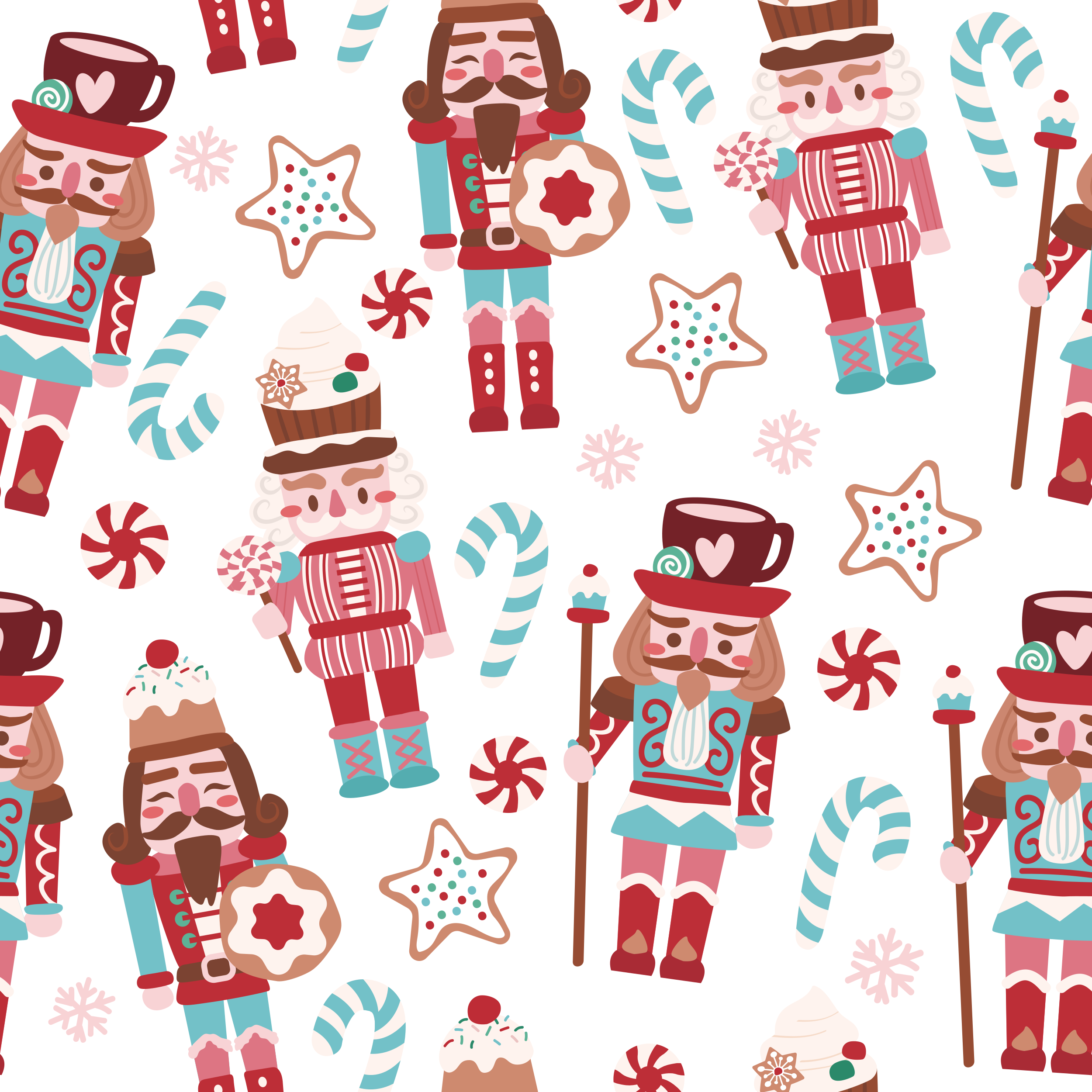 Nutcracker pattern christmas wall decal TenStickers