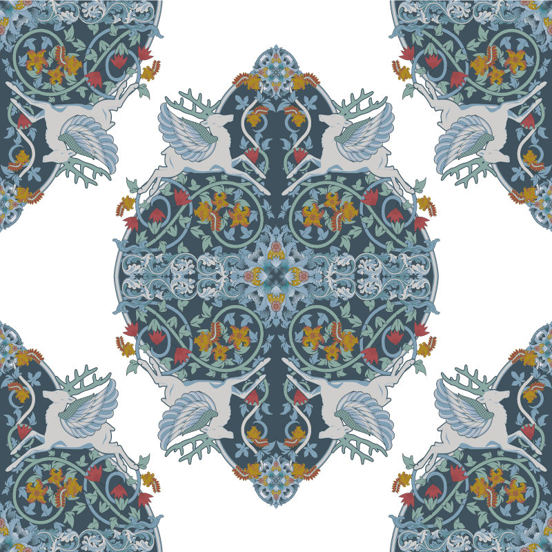 Floral vintage kitchen tile sticker - TenStickers