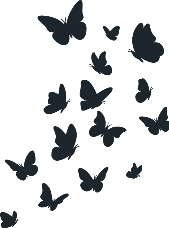 Auto sticker met vlinder sticker set - TenStickers