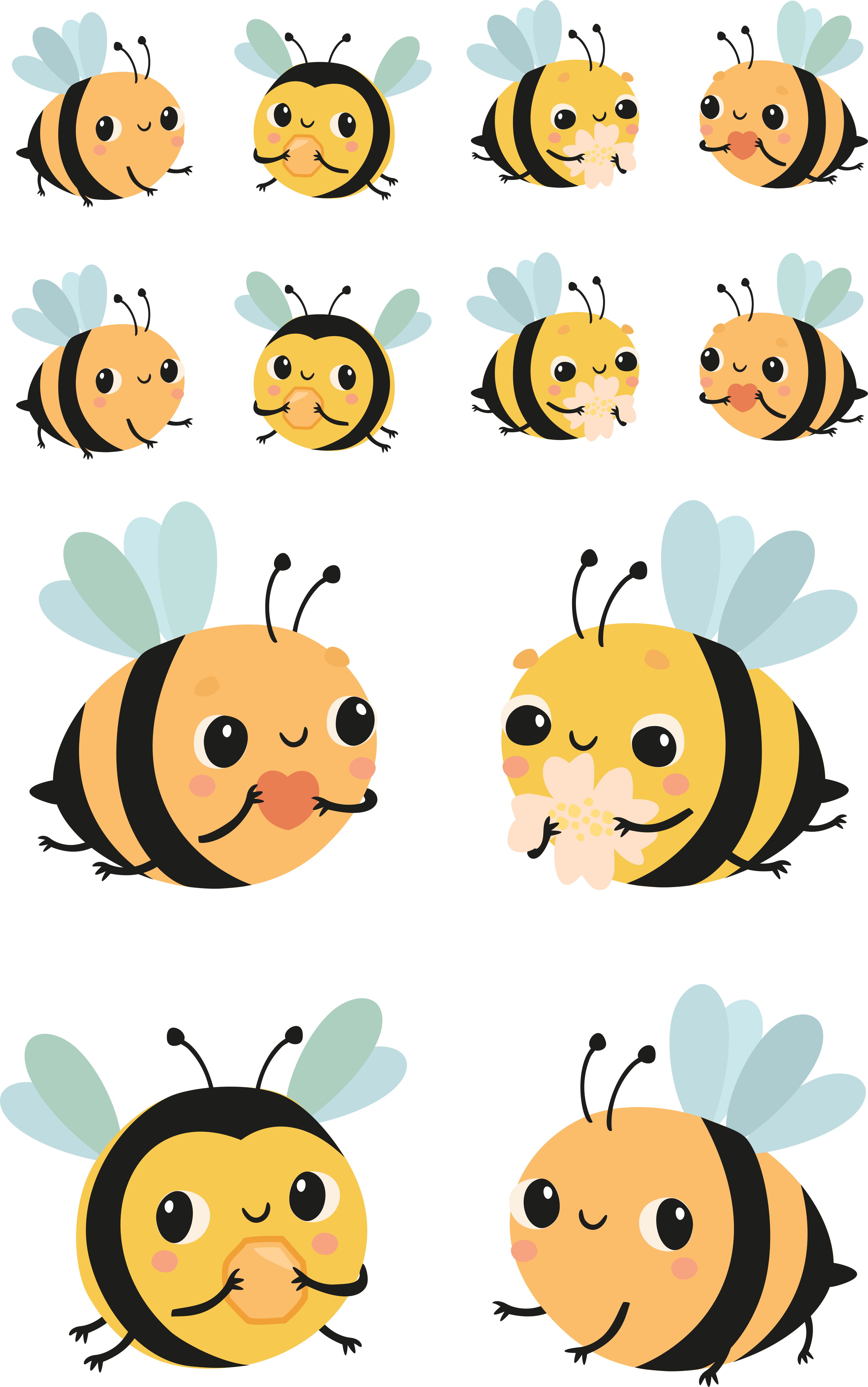 Fiets sticker getekende bijen - TenStickers