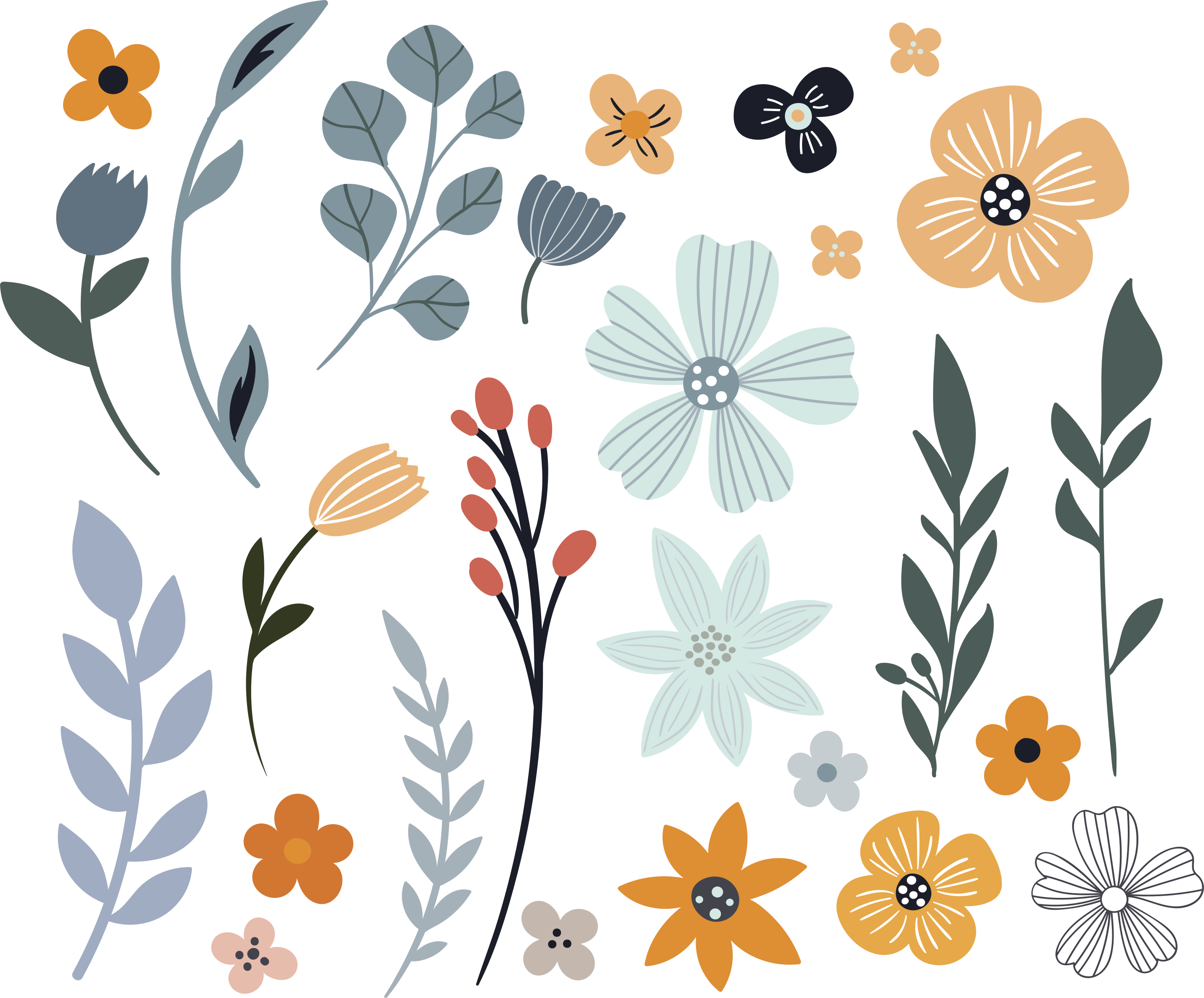 Fiets sticker met veelkleurige bloemen set - TenStickers