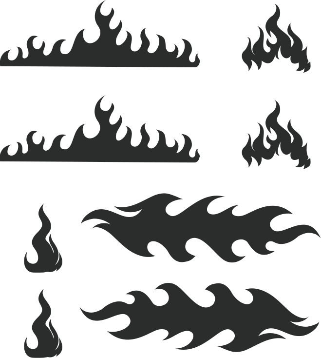 Vlammen set fiets sticker - TenStickers