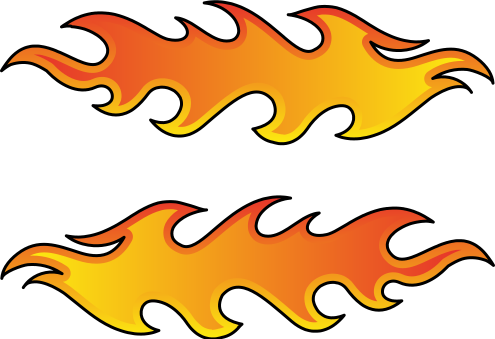 Fiets sticker met vlammen set - TenStickers