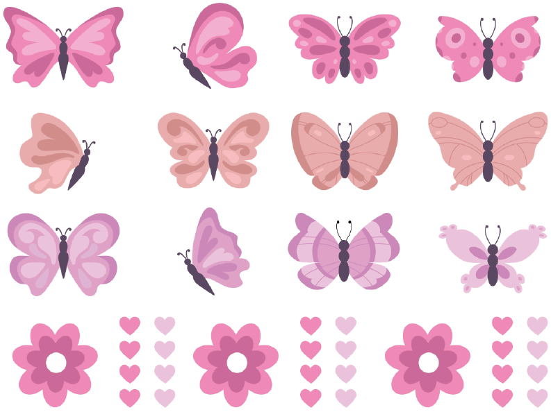 Fiets sticker roze vliders - TenStickers