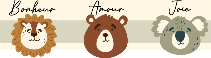 Sticker mural porte-manteau animaux boho - TenStickers