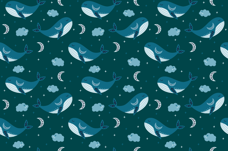 Beluga Pattern  fish wall decal - TenStickers