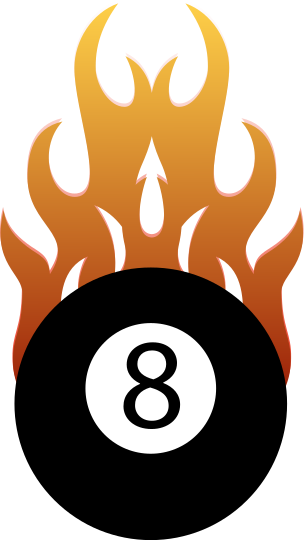 Billiard flame bumper sticker - TenStickers