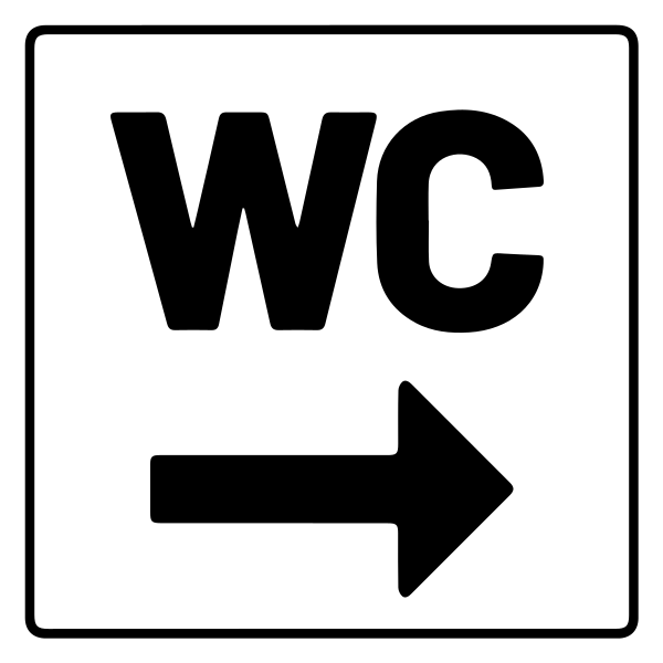 toiletsticker met pijl naar rechts - TenStickers