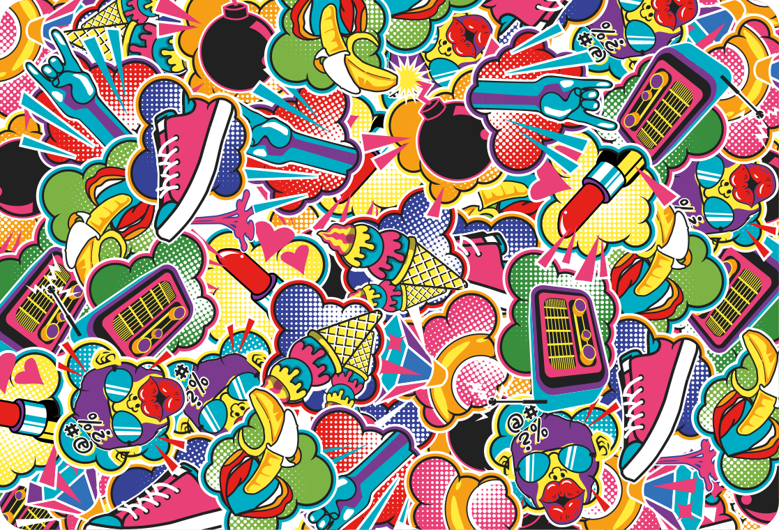 Adesivo per personal computer stile anni '80 - TenStickers