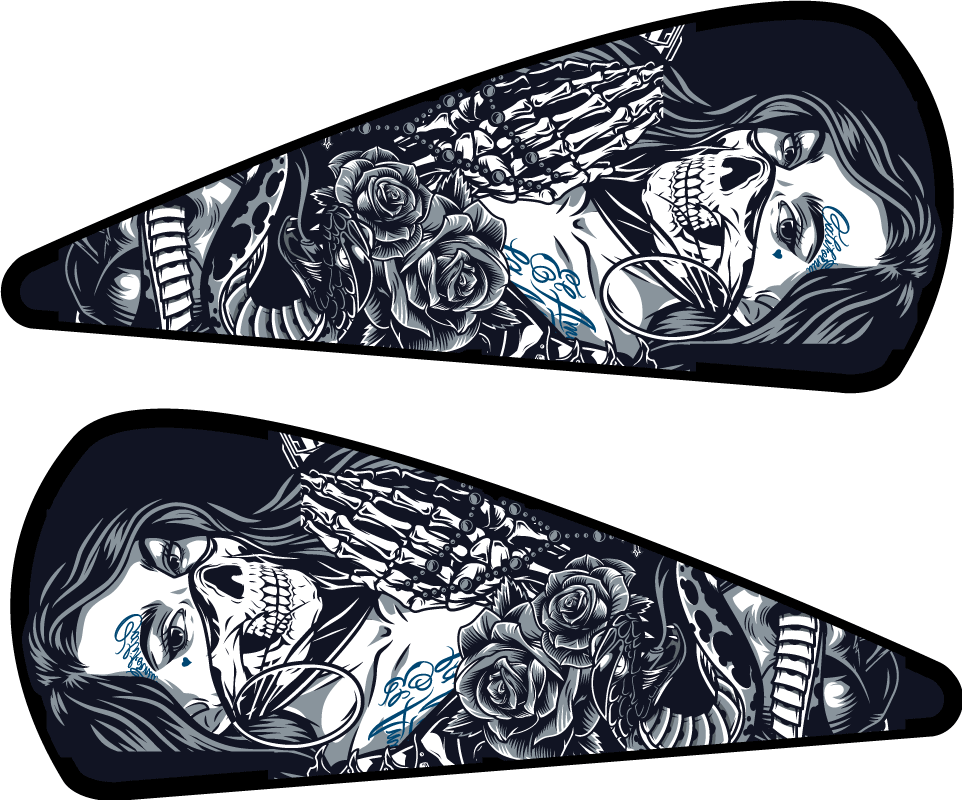 Skeleton tank motorbike sticker - TenStickers