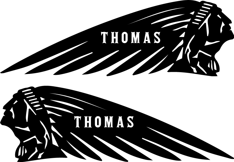 Customisable Native Indian Name motorbike sticker - TenStickers