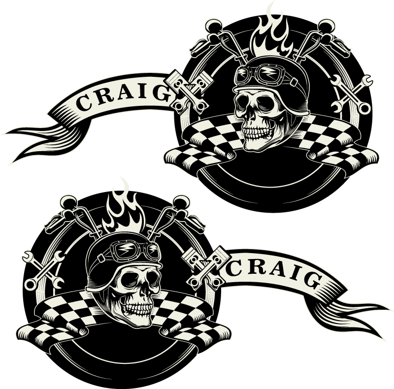 Customisable Racer motorbike sticker - TenStickers