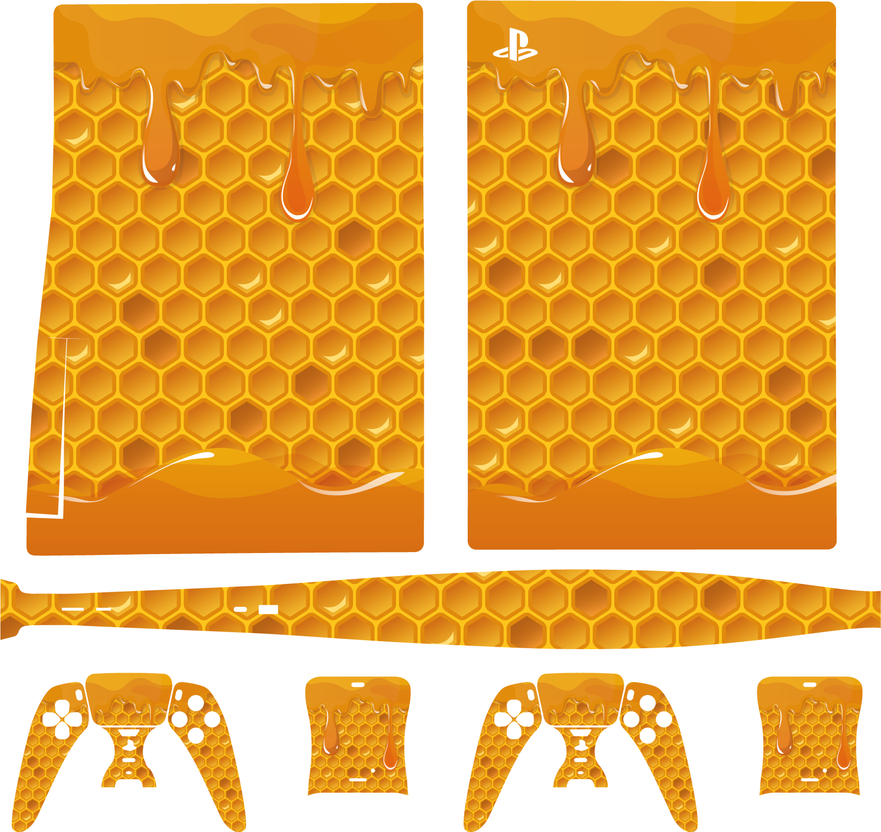 Skin PS4 miel y hexagonos - TenVinilo