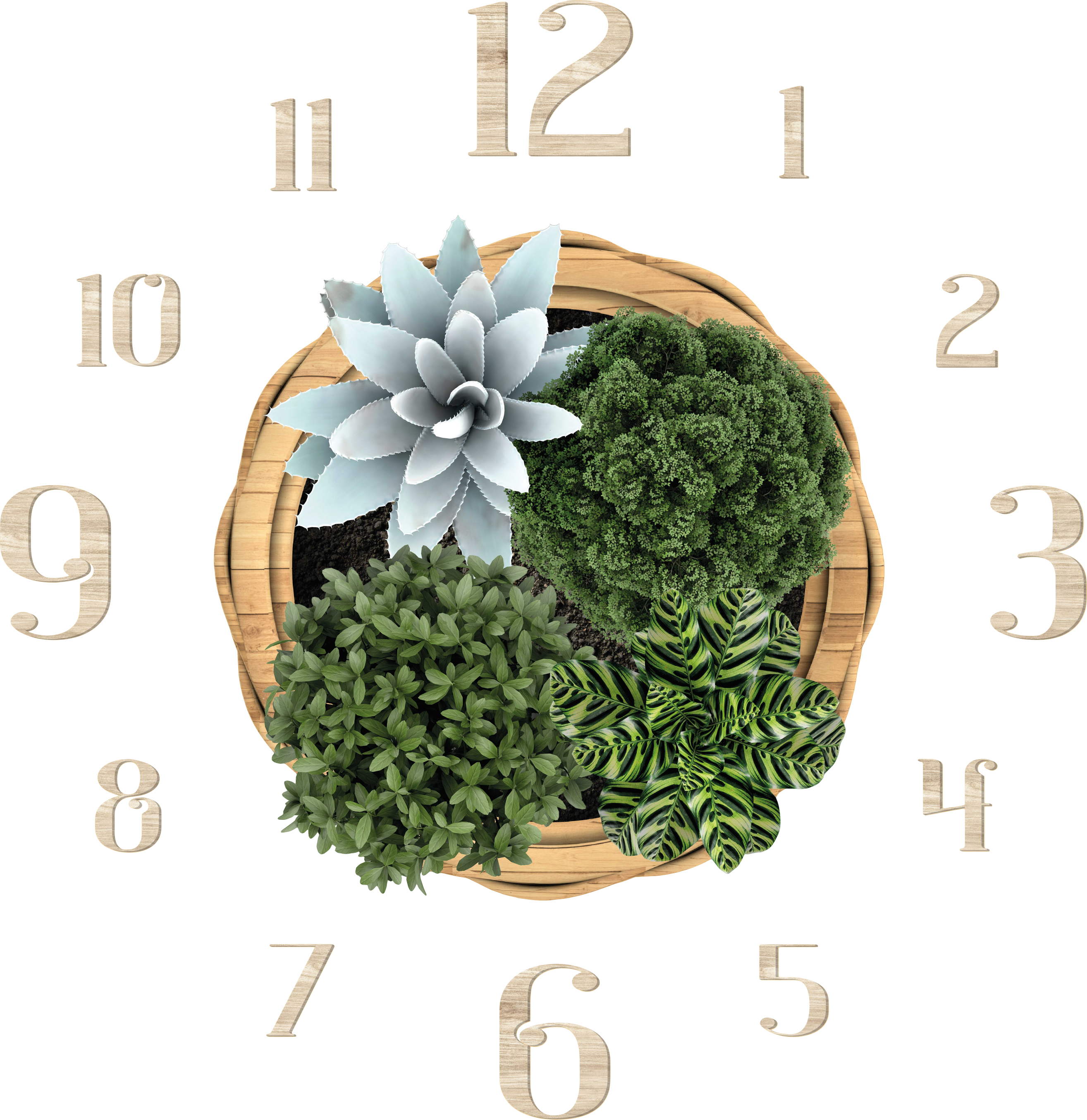 Rustieke klok met tuin uitstraling - TenStickers