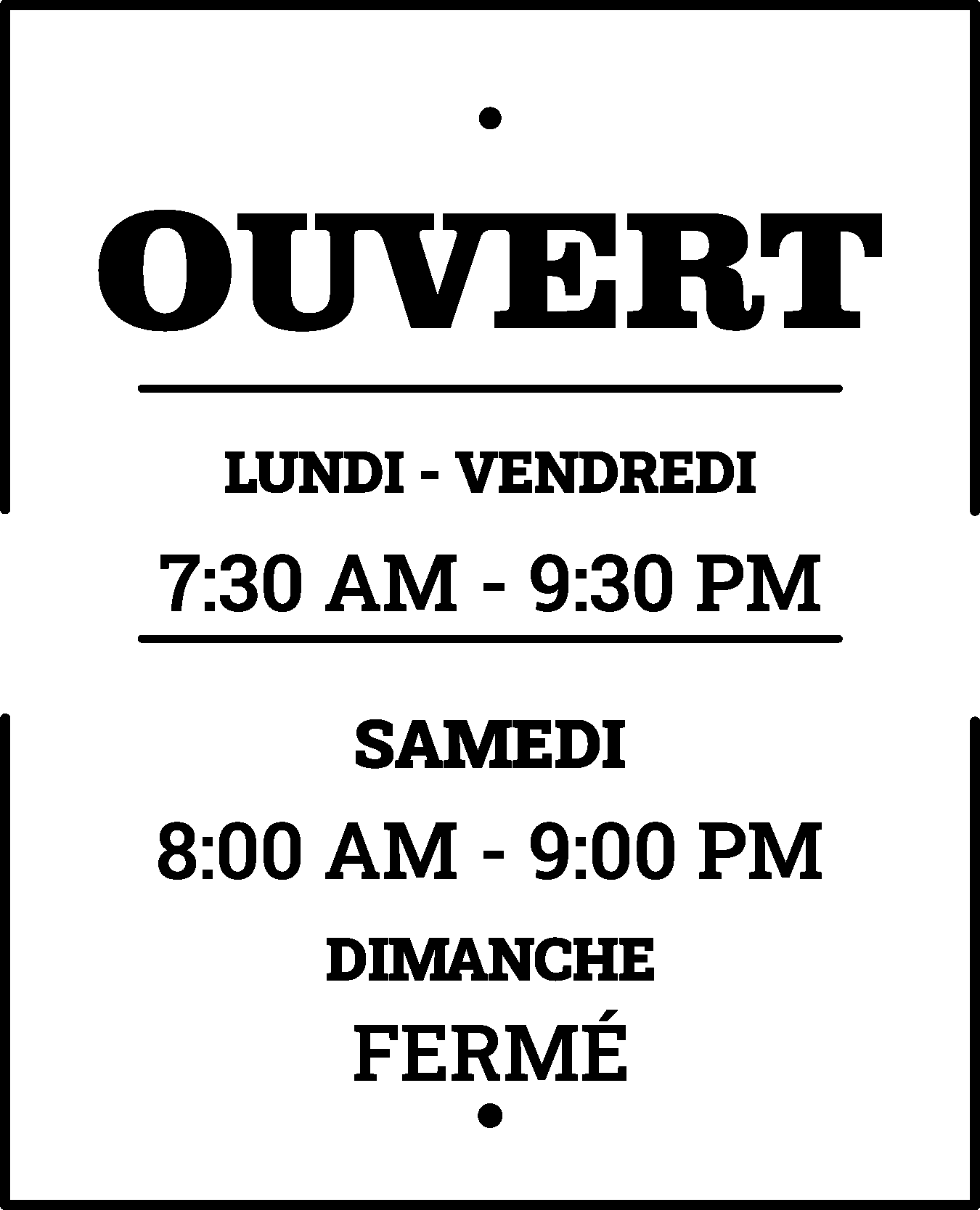 Sticker vitrine personnalisé horaires d'ouverture - TenStickers