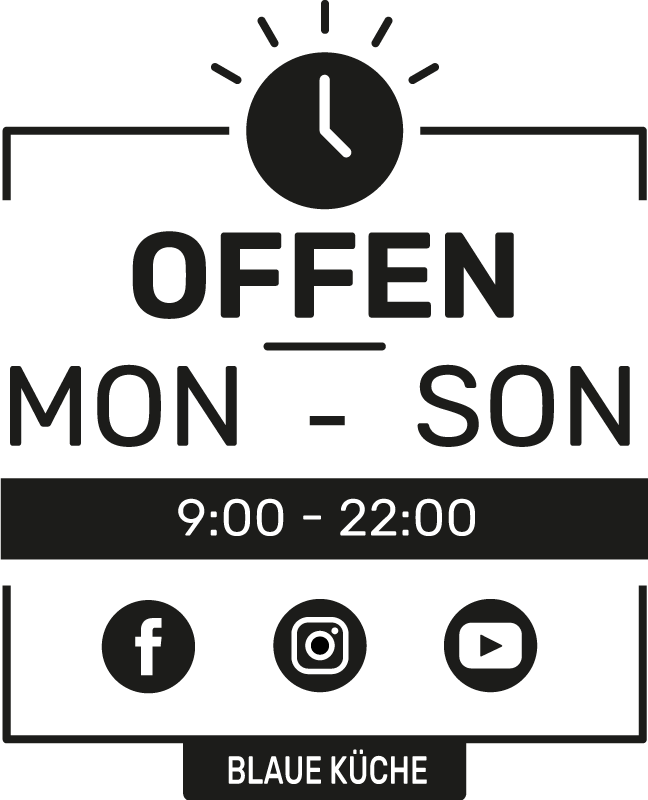 Schaufenster Aufkleber Öffnungszeiten und social media - TenStickers