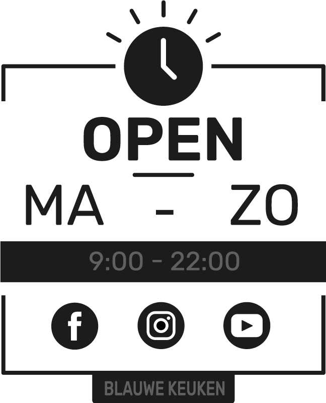 Openingstijden en social media sticker - TenStickers