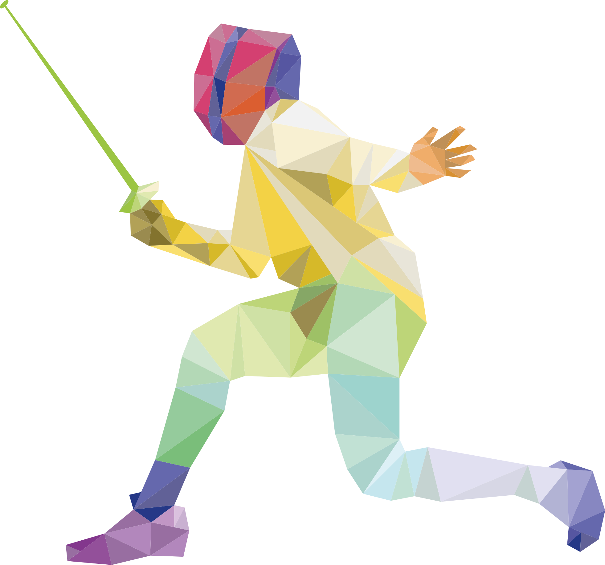 Vinilo decorativo deportista esgrima geométrico - TenVinilo