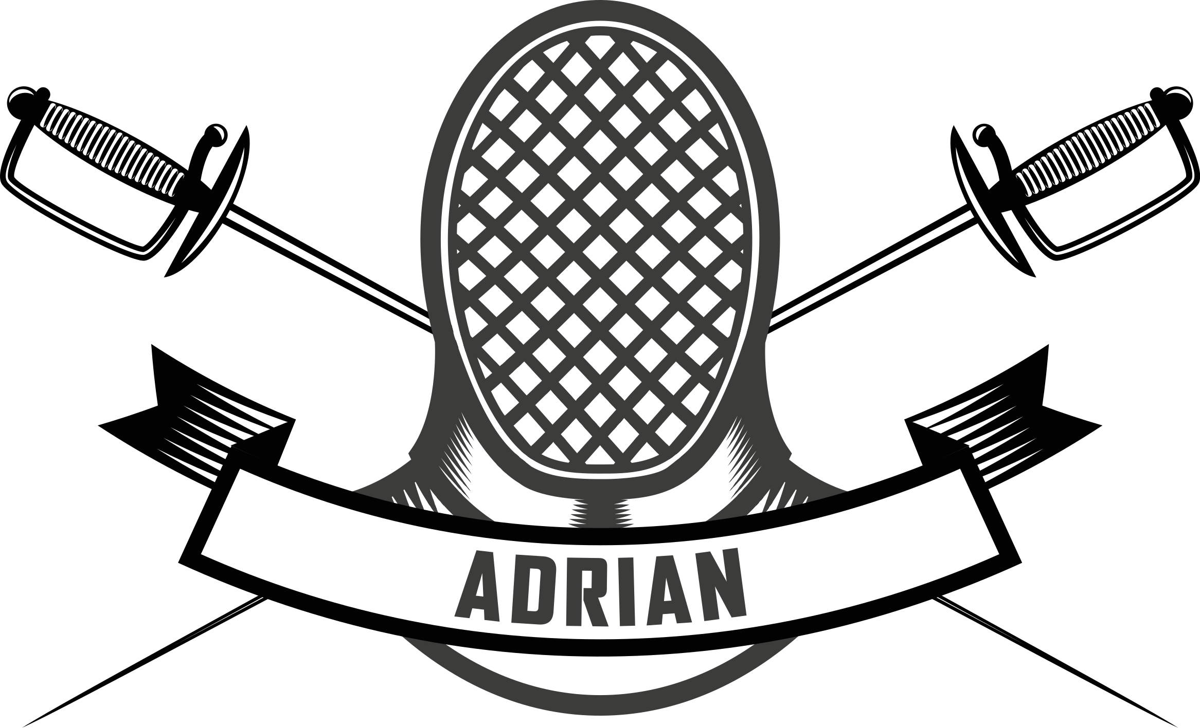 vinilo de deportes olímpicos escrima with name - TenVinilo