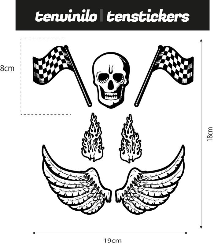 Grunge Set motorbike sticker - TenStickers