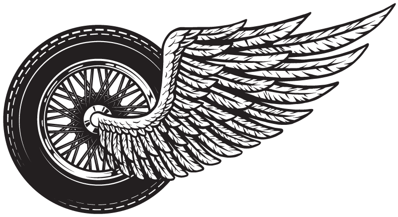 Winged Wheel motorbike sticker - TenStickers