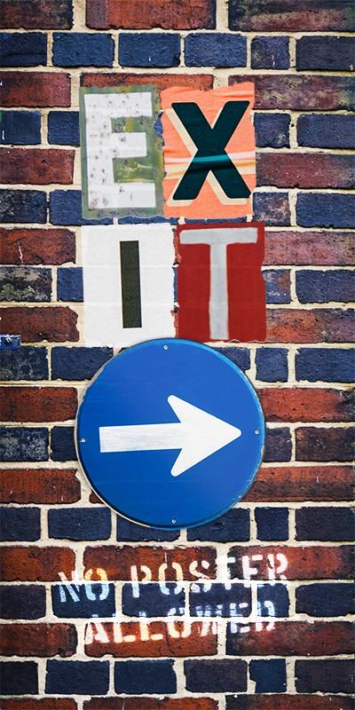 Deursticker exit sign urban - TenStickers