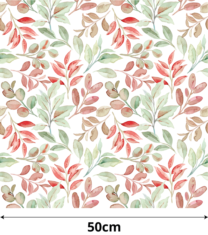 Vinilo adhesivo para gabinete patrón vegetal - TenVinilo