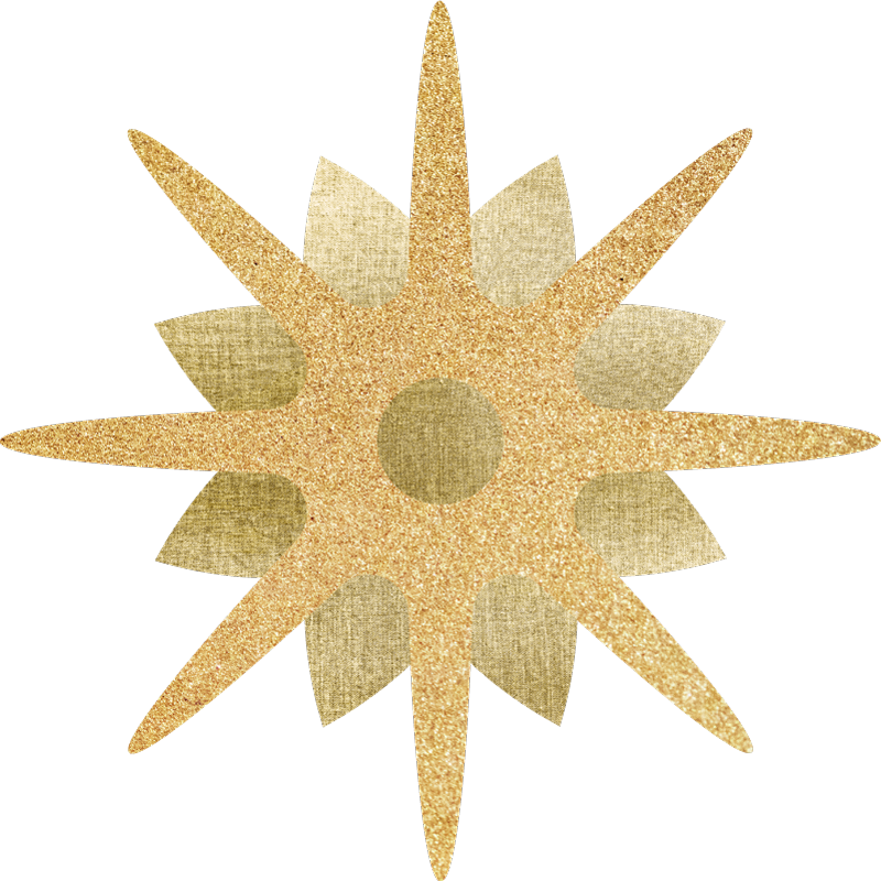 Golden starburst living room wall sticker - TenStickers