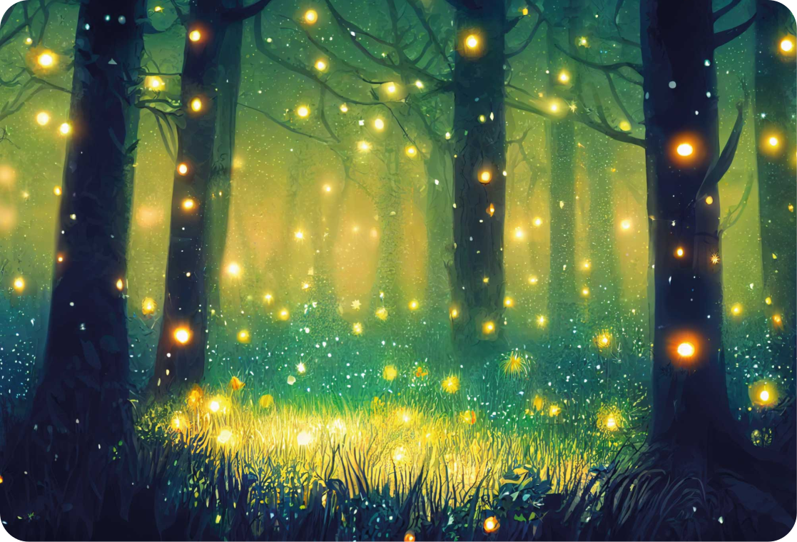 Forest of fireflies bug sticker - TenStickers