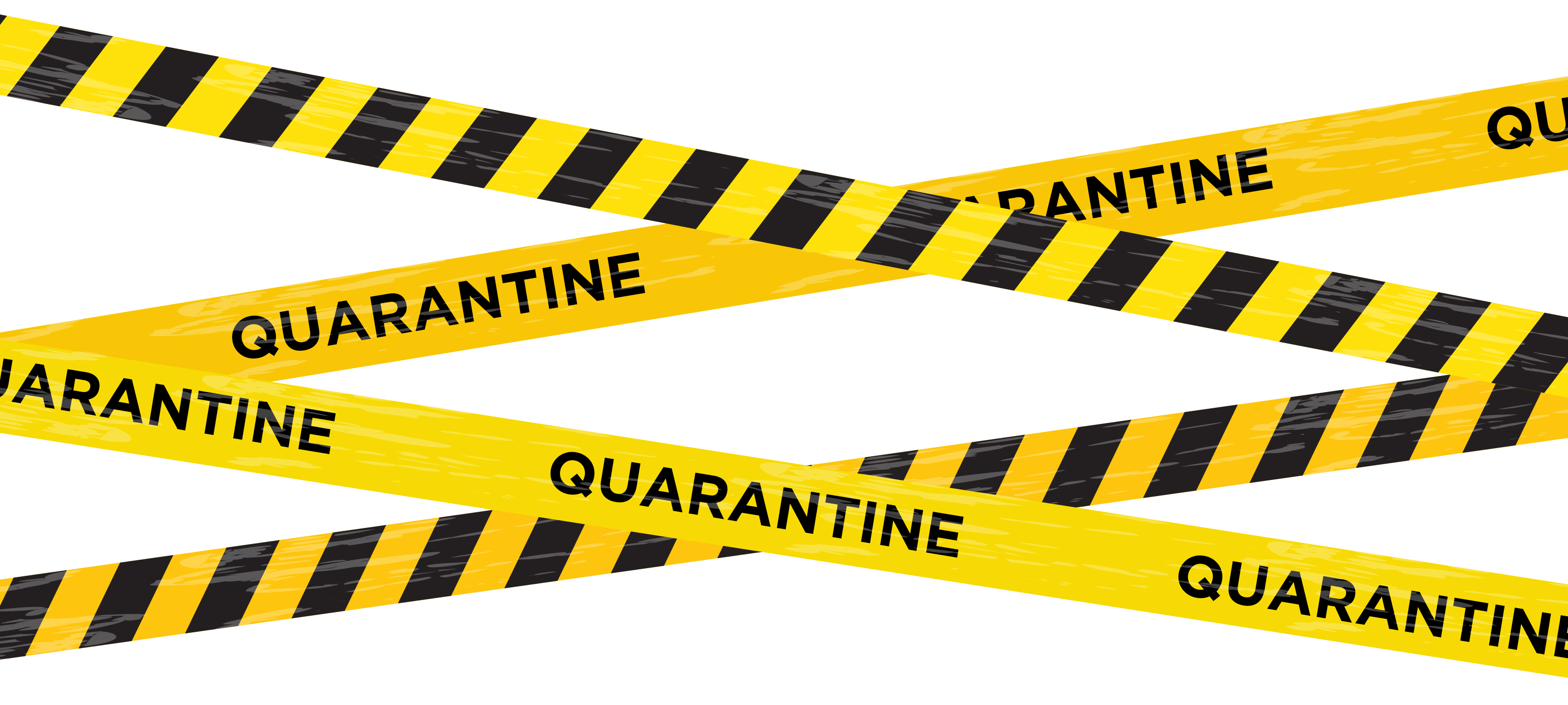Signage quarantine tape sign door sticker - TenStickers