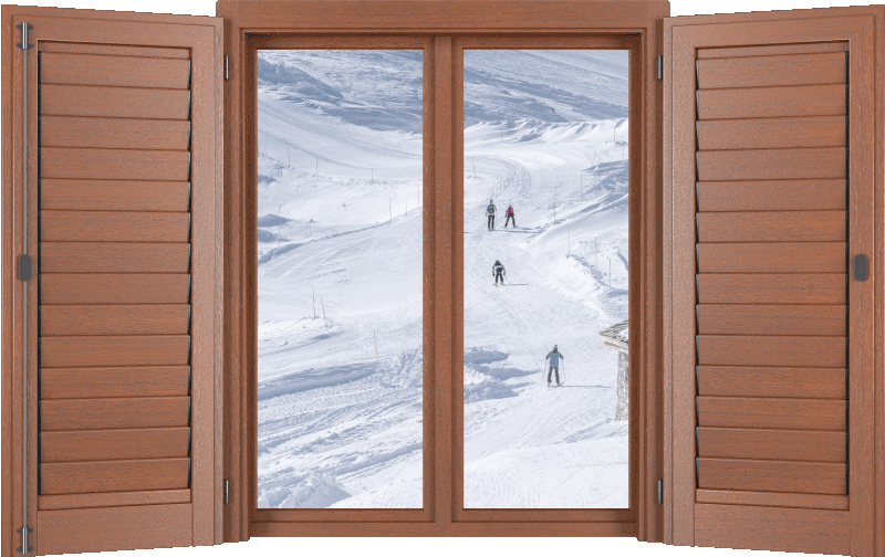 Adesivo illusione finestra vista montagna - TenStickers