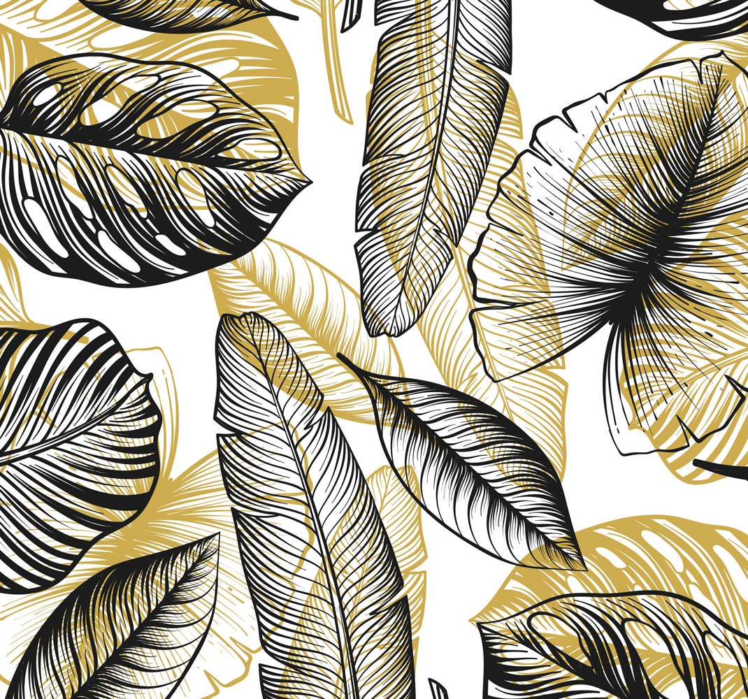 Adhésif meuble feuilles tropicales élégantes - TenStickers