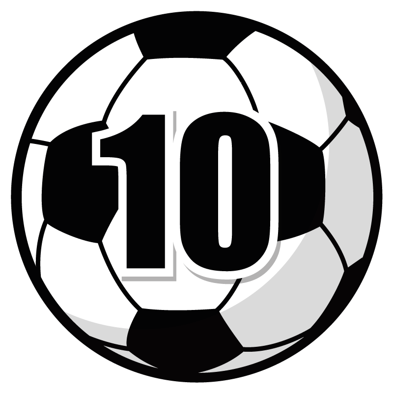 Adhesivo coche número personalizado de fútbol - TenVinilo