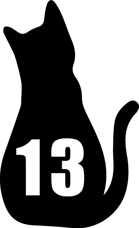 Containersticker met kat en nummer - TenStickers