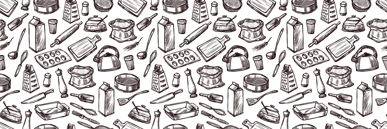 Doorschijnende raamsticker met keukengerei - TenStickers