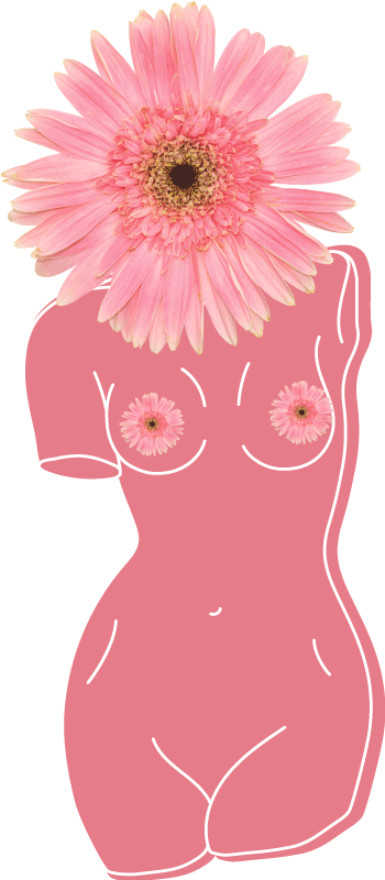 Sticker met vrouwelijk lichaam en bloemenhoofd - TenStickers