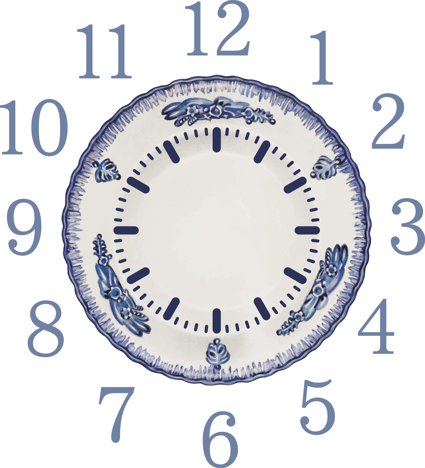 Cottagecore vintage stick on wall clock TenStickers