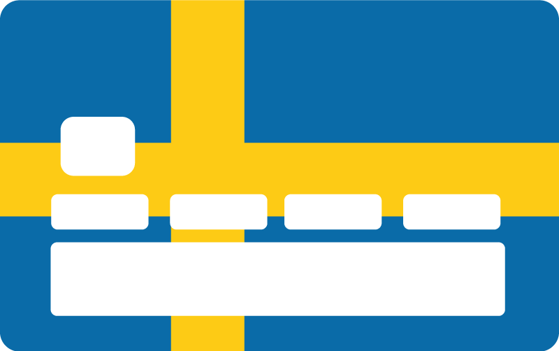 Sverige flagga bankkort klistermärke - Tenstickers